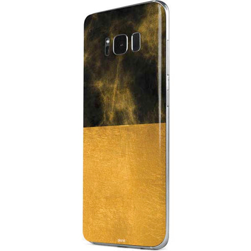 Black and Gold Split Marble Galaxy S8 Plus Skin